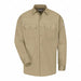 FR Long Sleeve Shirt Button Khaki L