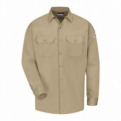 FR Long Sleeve Shirt Button Khaki 3XL