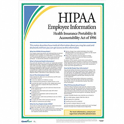 Employee Information Poster 17 in H
