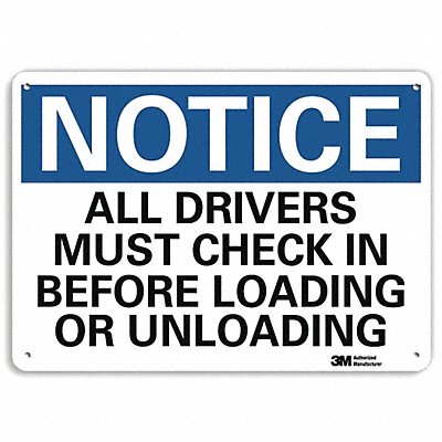 NonRflctv Loading Unloading Sign 10x14in