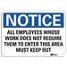 Notice Sign 7 in x 10 in Aluminum