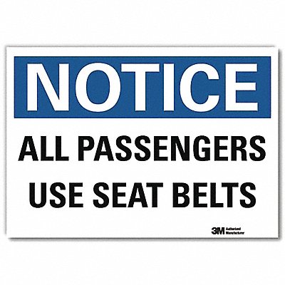 Rflct Seat Belt Lbl 10x14in Alum