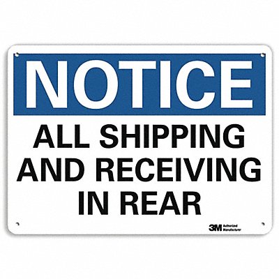 Notice Sign 7 in x 10 in Aluminum