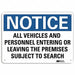 Notice Sign 7 in x 10 in Aluminum