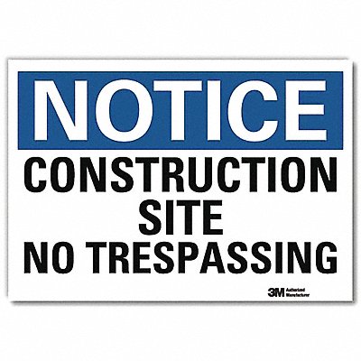 Notice Sign 7 in x 10 in Rflct Sheeting