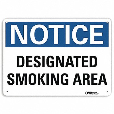 Smoking Area Sign 7 in x 10 in Aluminum