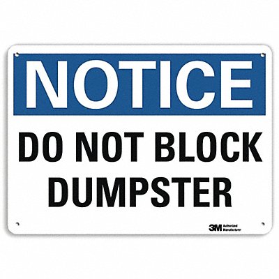 Notice Sign 7 in x 10 in Aluminum