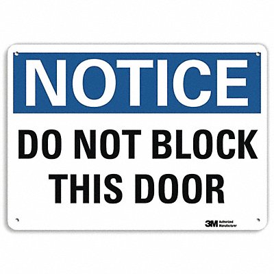 Notice Sign 7 in x 10 in Plastic