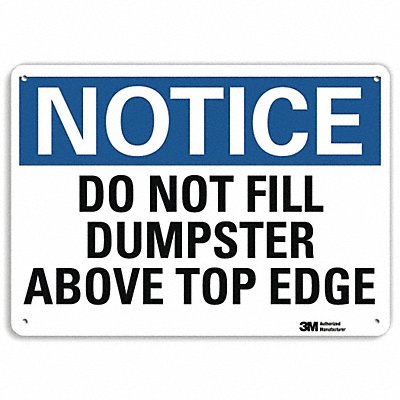 Notice Sign 7 in x 10 in Plastic