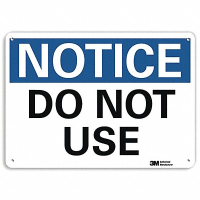 Notice Sign 7 in x 10 in Plastic