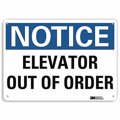 Notice Sign 10 inx14 in Plastic