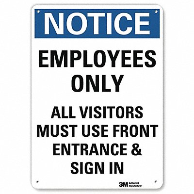 Notice Sign 10 in x 7 in Aluminum