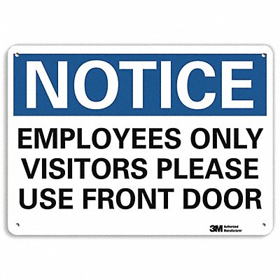 Notice Sign 7 in x 10 in Plastic