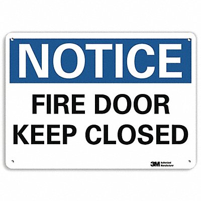 Notice Sign 10 in x 14 in Plastic
