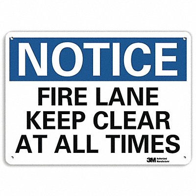 Notice Sign 7 in x 10 in Plastic
