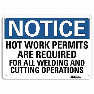 Notice Sign 7 in x 10 in Plastic