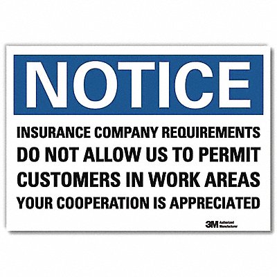 Notice Sign 5 in x 7 in Rflct Sheeting
