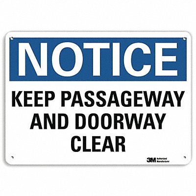 Notice Sign 7 in x 10 in Plastic