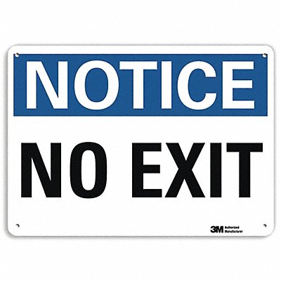 Notice Sign 7 in x 10 in Plastic