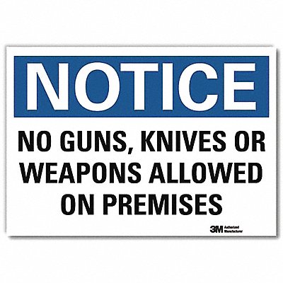 Notice Sign 5inx7in Reflective Sheeting