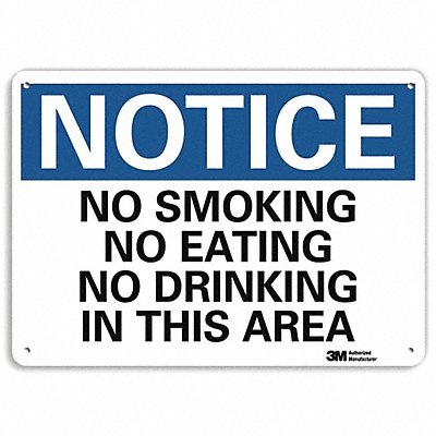 Notice Sign 10 inx14 in Plastic