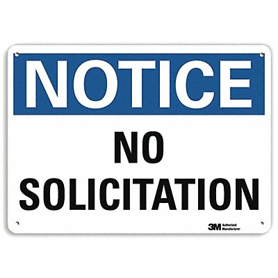 Notice Sign 10 in x 14 in Plastic