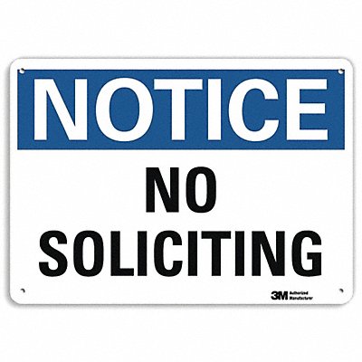 Notice Sign 10 in x 14 in Plastic