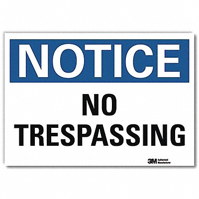 Notice Sign 5 in x 7 in Rflct Sheeting