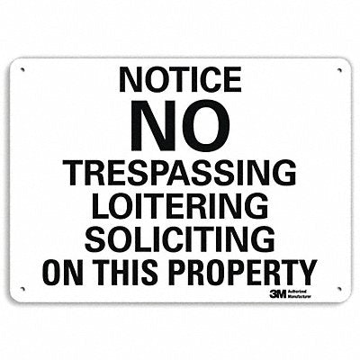Notice Sign 10 in x 14 in Plastic