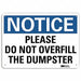 Notice Sign 10 in x 14 in Plastic