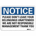 Notice Sign 10 in x 14 in Plastic
