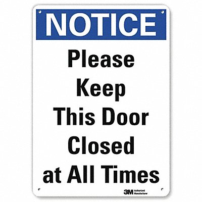 Notice Sign 10 in x 7 in Plastic