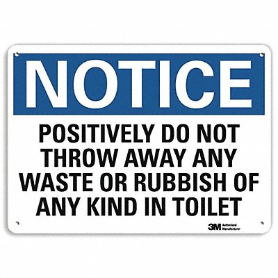 Notice Sign 7 in x 10 in Plastic