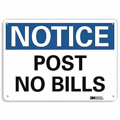 Notice Sign 10 in x 14 in Plastic