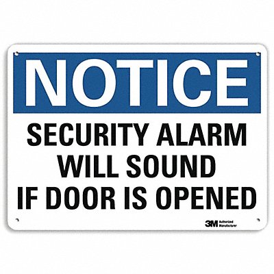Notice Sign 7 in x 10 in Plastic
