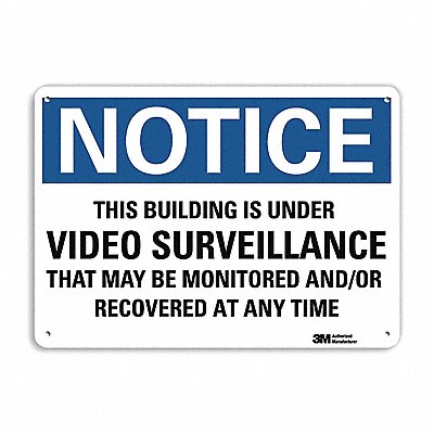 Notice Sign 10 in x 14 in Plastic