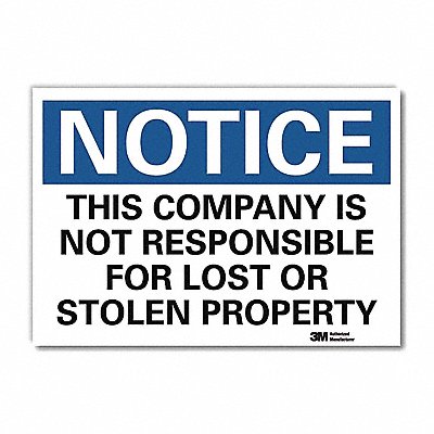 Notice Sign 5inx7in Reflective Sheeting