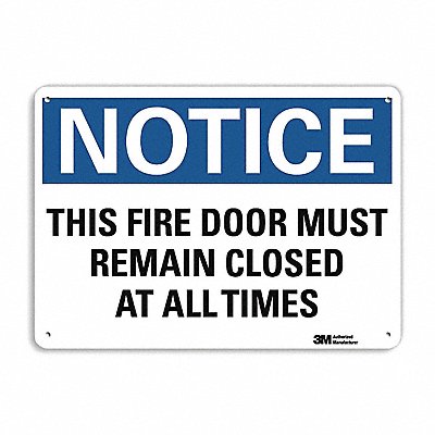 Notice Sign 10 in x 14 in Plastic