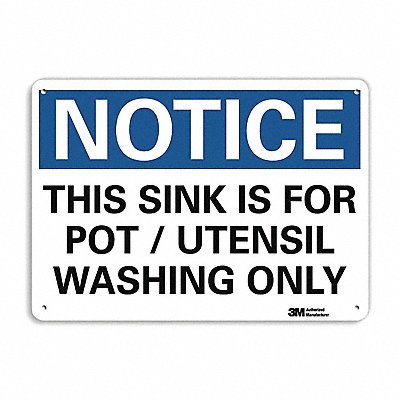 Notice Sign 7 in x 10 in Plastic