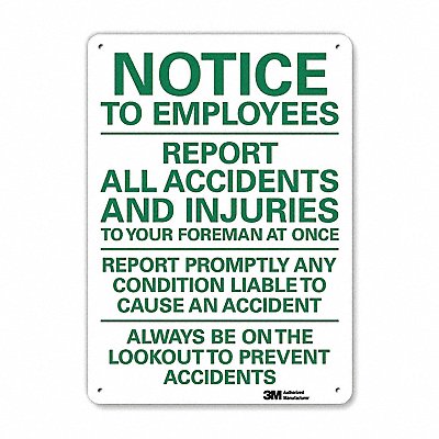 Notice Sign 14 inx10 in Aluminum