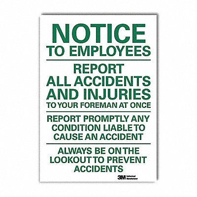 Notice Sign 14 in x 10 in Rflct Sheeting