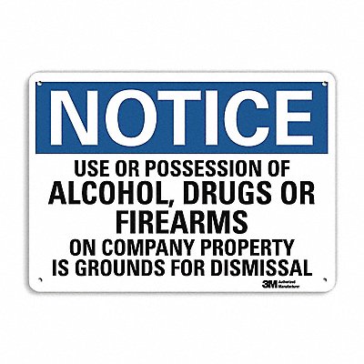 Notice Sign 7 in x 10 in Plastic