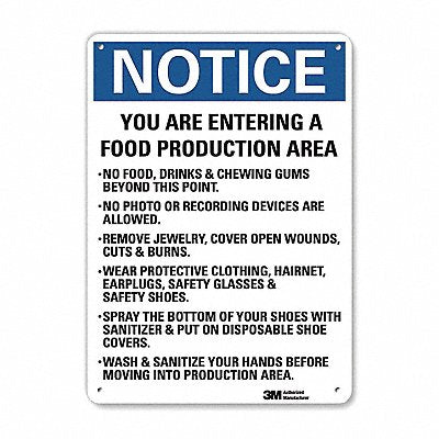 Notice Sign 10 in x 7 in Aluminum