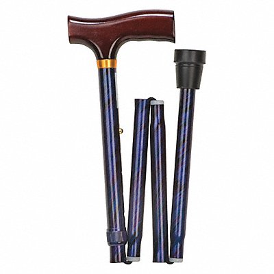 Folding Cane Standard 14in H Blue Single