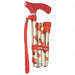 Walking Stick Single 12in H Poppies Wood
