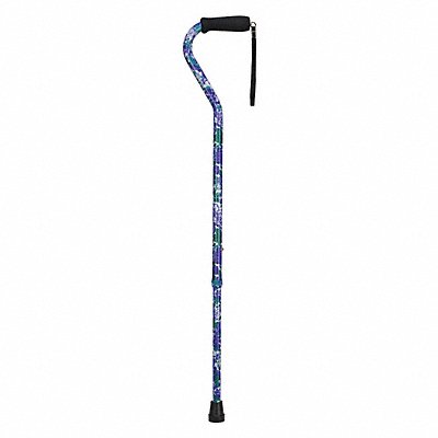 Adjustable Cane Offset Purple Flowers