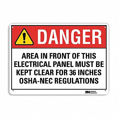 Danger Sign 10 in x 14 in Aluminum