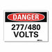 Danger Sign 7 in x 10 in Rflct Sheeting