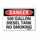 Danger No Smoking Sign 7x10in Reflective