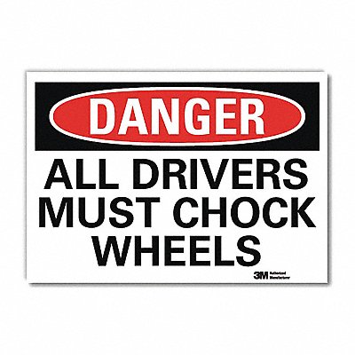 Danger Sign 7 in x 10 in Rflct Sheeting